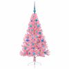 vidaXL Artificial Pre-lit Christmas Tree with 150 LEDs Pink 150 cm PVC