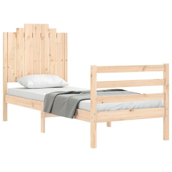 vidaXL Bed Frame without Mattress Small Single Solid Wood