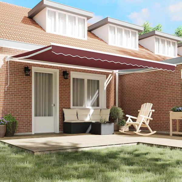 vidaXL Automatic Retractable Awning Burgundy 450x300 cm