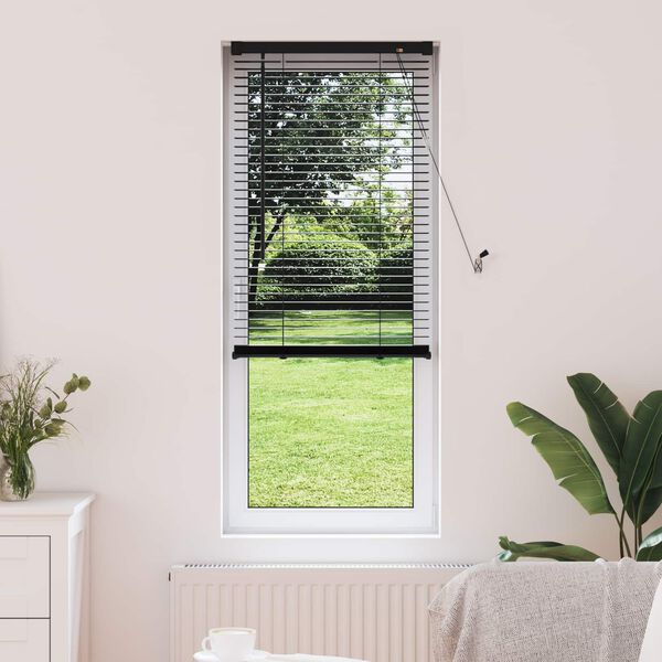 vidaXL Venetian Blind Manual Adjustable Black 150 x 60 cm PVC