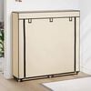 vidaXL Shoe Cabinet with Cover Cream 115x28x110 cm Fabric
