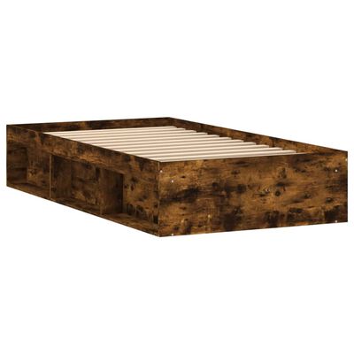 vidaXL Bed Frame Smoked Oak 90x190 cm Single