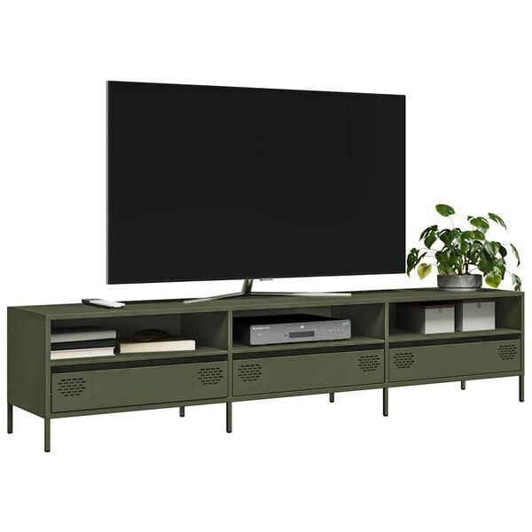 vidaXL TV Cabinet Olive Green 202x39x43.5 cm Cold-rolled Steel