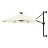 vidaXL Wall-mounted Garden Parasol with LEDs 300 cm Sand