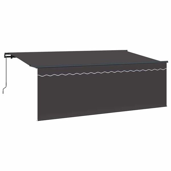 vidaXL Retractable Awning Anthracite 350 x 200 cm Fabric
