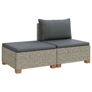 vidaXL 2 pcs Rattan Lounge Set with Cushions GENDT Natural Rattan
