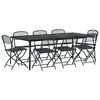 vidaXL Outdoor Furniture Set 9 pcs Anthracite Iron and Steel