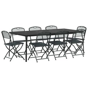 vidaXL Outdoor Furniture Set 9 pcs Anthracite Iron and Steel