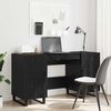vidaXL Desk with Shelf Black oak 140 x 50 x 75 cm Engineered wood
