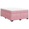 vidaXL Box Spring Bed with Mattress Pink 140x200 cm Velvet