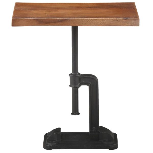 vidaXL Side Table Brown 45x35x49 cm Solid Acacia Wood & Cast Iron