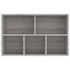 vidaXL Book Cabinet/Sideboard Grey Sonoma 50x25x80 cm Engineered Wood