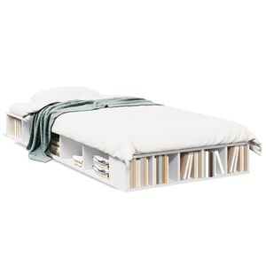 vidaXL Bed Frame without Mattress White 75x190 cm Small Single