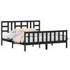 vidaXL Bed Frame without Mattress Black Solid Wood Pine