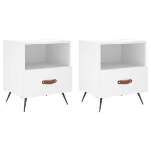 vidaXL Bedside Cabinets 2 pcs White 40x35x47,5 cm Engineered Wood