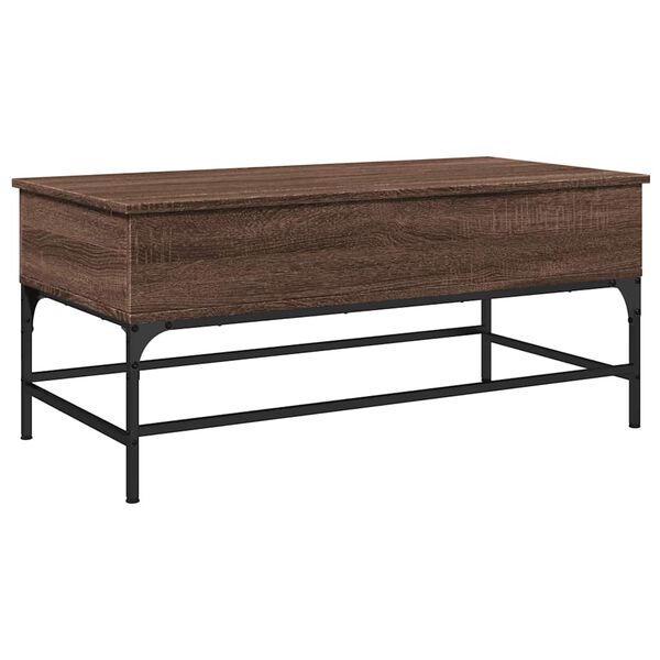 vidaXL Coffee Table Brown Oak 100x50x45 cm Engineered Wood and Metal