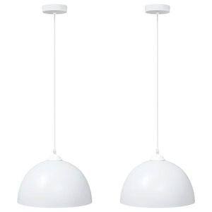 vidaXL Pendant Lamps 2 pcs Height Adjustable E27 White &Oslash; 30 cm Metal