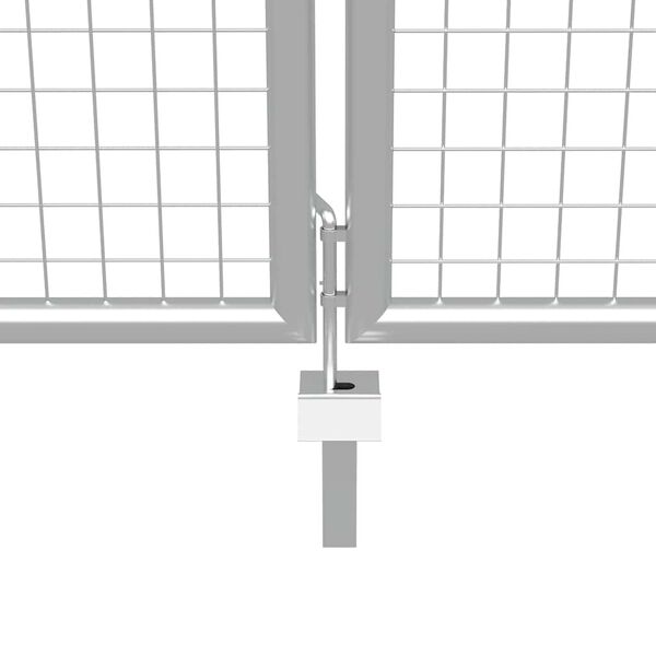 vidaXL Garden Gate Galvanised Steel 400x100 cm Silver