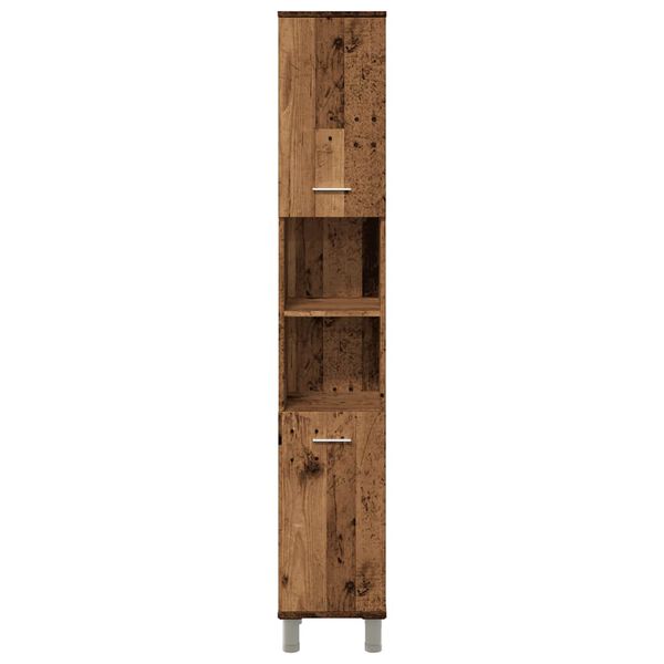 vidaXL Bathroom Cabinet Old Wood 30x30x179 cm Engineered Wood