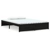 vidaXL Bed Frame without Mattress Black Solid Wood 140x190 cm