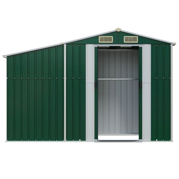 vidaXL Garden Shed Green 277x93x179 cm Galvanised Steel