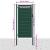 vidaXL Fence Gate PVC and Steel 100x204 cm Green