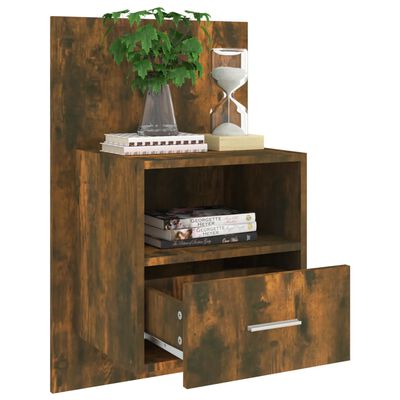 vidaXL Wall-mounted Bedside Cabinet Smoked Oak
