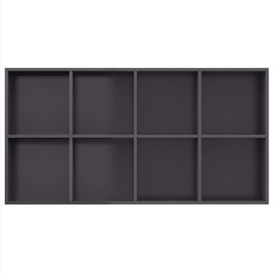 vidaXL Book Cabinet/Sideboard High Gloss Grey 66x30x130 cm Engineered Wood