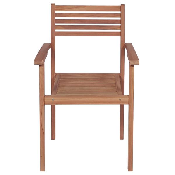 vidaXL Stackable Garden Chairs 8 pcs Solid Teak Wood