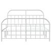 vidaXL Metal Bed Frame without Mattress with Footboard White 183x213cm