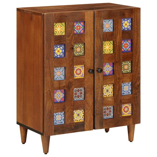 vidaXL Sideboard 3 pcs Walnut 60 x 33.5 x 75 cm Solid Mango Wood