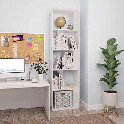 vidaXL Book Cabinet/Room Divider High Gloss White 45x24x159 cm Engineered Wood