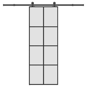 vidaXL Sliding Door with Hardware Set 76x205 cm ESG Glass&Aluminium