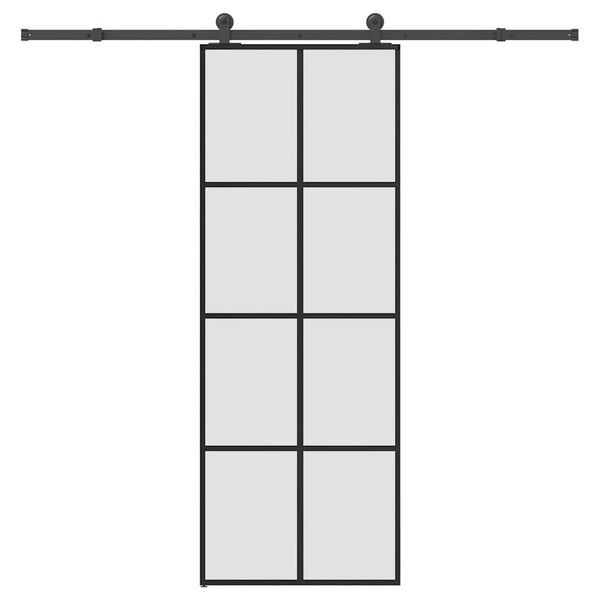 vidaXL Sliding Door with Hardware Set 76x205 cm ESG Glass&Aluminium