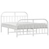 vidaXL Metal Bed Frame without Mattress with Footboard White 140x190cm