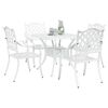 vidaXL Garden Table Set 5 pcs White Cast Aluminium