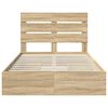 vidaXL Storage Bed with Drawer Sonoma Oak 120 x 190 cm Engineered Wood