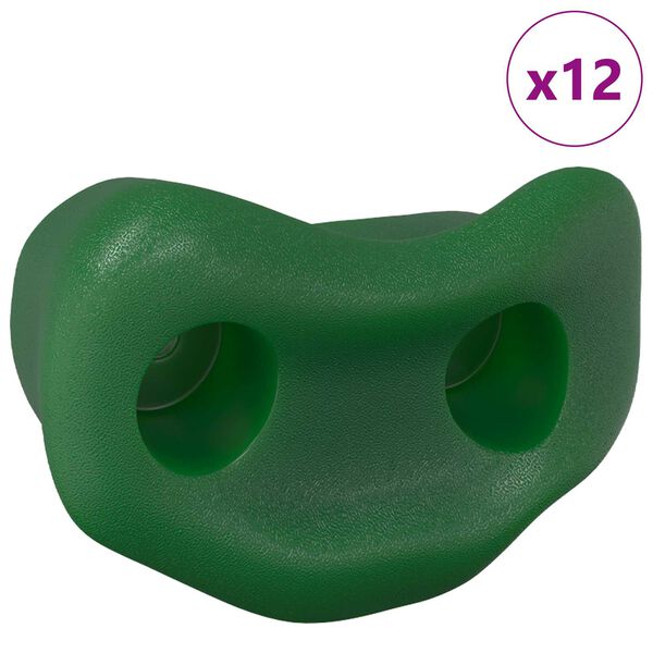 vidaXL Climbing Hold 12 pcs Green 100 x 67 x 43 mm PP