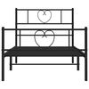 vidaXL Metal Bed Frame without Mattress with Footboard Black 100x190cm