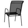 vidaXL 3 Piece Garden Dining Set Black Steel
