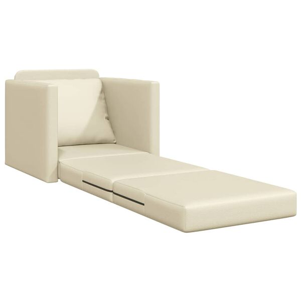vidaXL Sofa Bed Cream 74 x 77 x 81 cm Artificial Leather