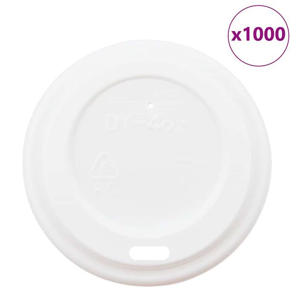 vidaXL Paper Coffee Cup Lids Ø60 mm 4oz 1000 pcs White Plastic
