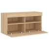 vidaXL TV Wall Cabinet with LED Lights Sonoma Oak 80x30x40 cm