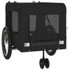 vidaXL Pet Bike Trailer Black Oxford Fabric and Iron