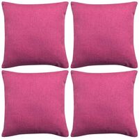 vidaXL Cushion Covers 4 pcs Linen-look Pink 80x80 cm
