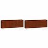 vidaXL Wall Planters 2 pcs Rusty Corten Steel 53x10x17 cm