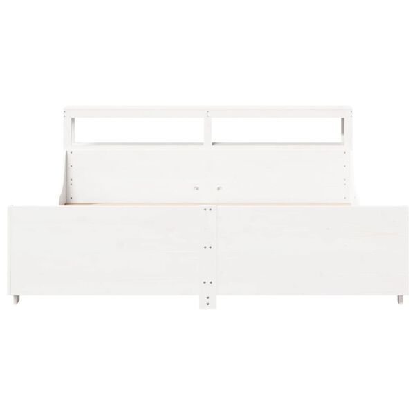 vidaXL Bed Frame without Mattress White 200x200 cm Solid Wood Pine