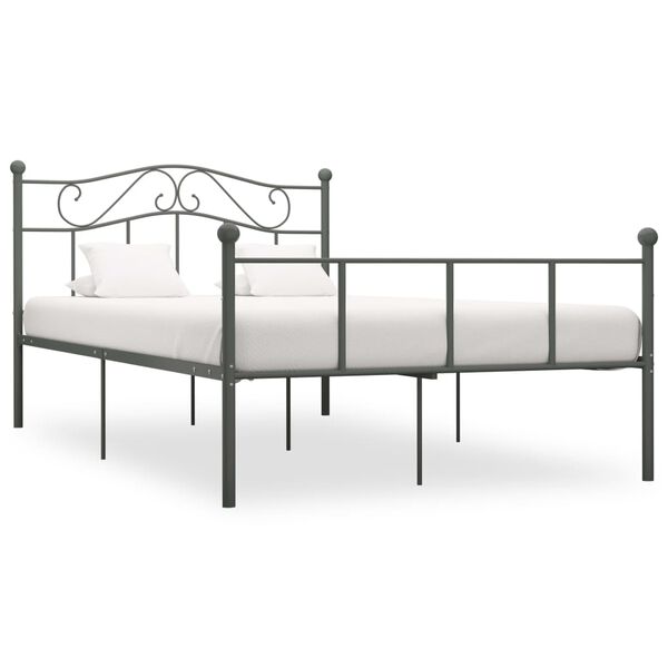 vidaXL Bed Frame without Mattress Grey Metal 120x200 cm
