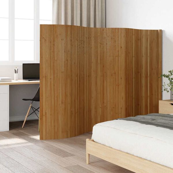 vidaXL Room Divider Brown Width 400 cm Height 165 cm Bamboo