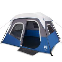 vidaXL Camping Tent with LED Light 6-Person Light Blue